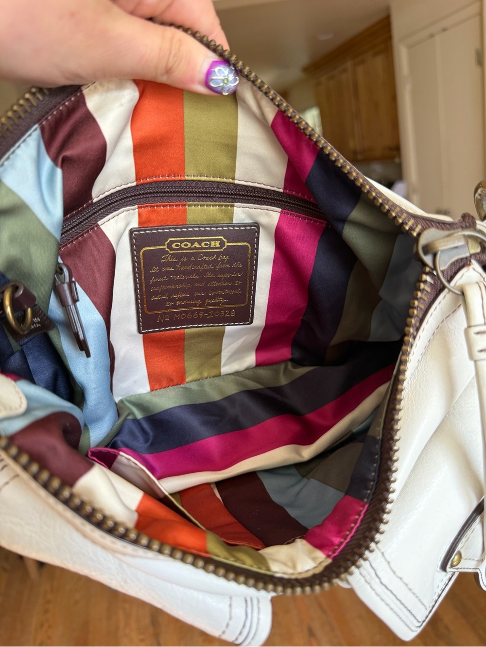 Coach White 65th Anniversary Legacy Leather Double-Front Pocket Shoulder Bag - Picture 12 of 13